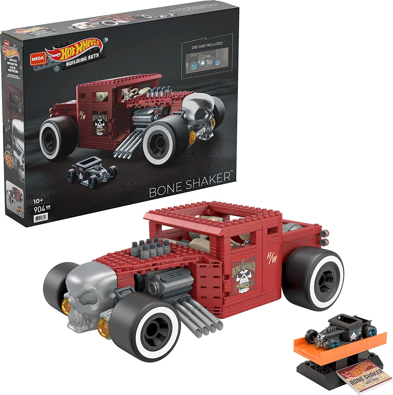 MEGA Hot Wheels Bone Shaker Building Set, Collector Gift Set for Adult Builders