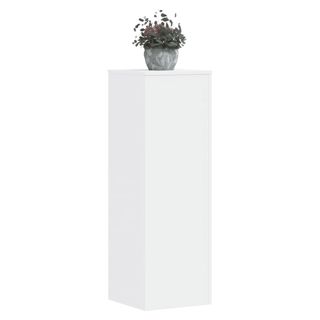 Plant Stand Set of 2 White Engineered Wood 33x33x100cm Tiered Low Indoor/Outdoor