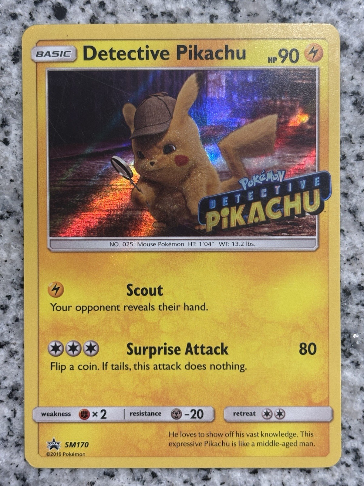 Pokemon 2019 Detective Pikachu Holo Card SM170 Stamped Black Star Promo MP