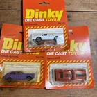 3 X Vintage Dinky Die Cast Toys Datsun , Corvette  & Honda Accord Blistercard