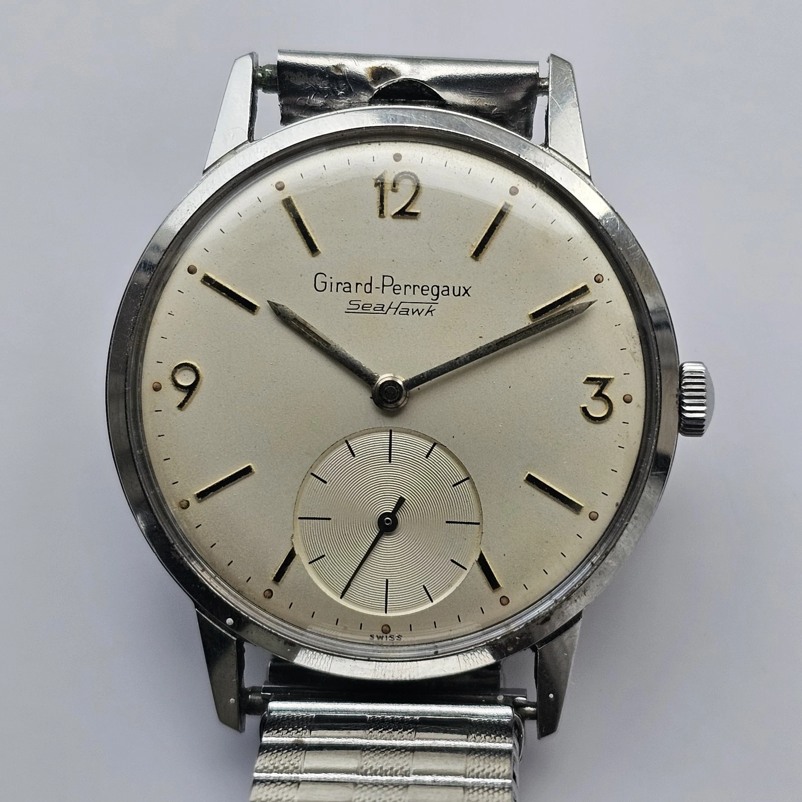 Girard Perregaux — Vintage Girard Perregaux Sea Hawk Hand-Winding Men's Wristwatch 34mm