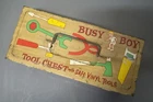 Vintage Busy Boy Tool Chest Ohio Art Toy Metal Box Tin ONLY