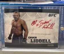Topps UFC 2010 Knockout Chuck Liddell Red Ink Autograph #11/15 Super Rare! 
