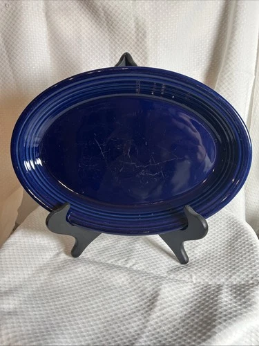 Vintage Homer Laughlin Fiestaware “Cobalt” Blue Large Oval Platter Retired Color