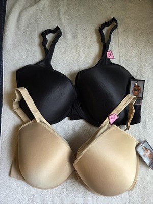 NWT! 2 Be Wicked 42G Seamless Bra Lot 2215 Molded Cup Underwire 1 Nude 1 Black