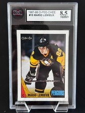 1987-88 O Pee Chee Mario Lemieux #15 Graded KSA 8.5 NMM+