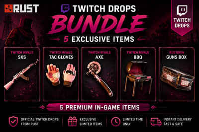 Rust Twitch Drops | Rivals Tac Gloves + Axe + BBQ + Rustoria Guns