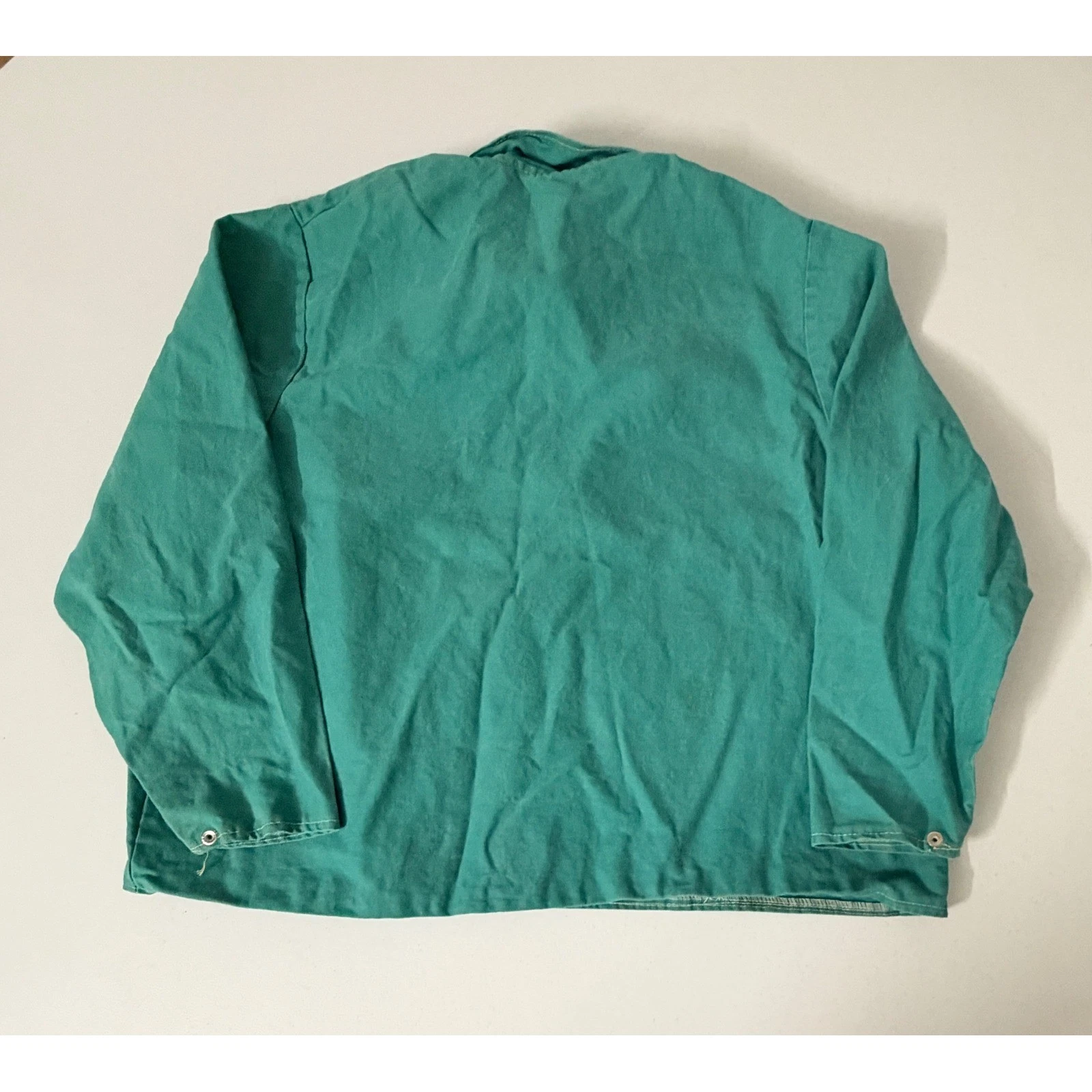 Vtg European Green Canvas Chore Jacket Mens 2XL Snap Button Workwear Boxy RARE - product detail image 5