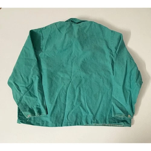 Vtg European Green Canvas Chore Jacket Mens 2XL Snap Button Workwear Boxy RARE image 5