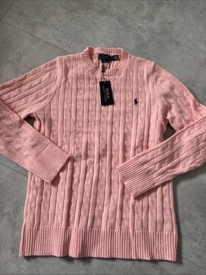 Pink Polo Ralph Lauren Damen Strickpullover Sweatshirt Pullover M Baumwolle