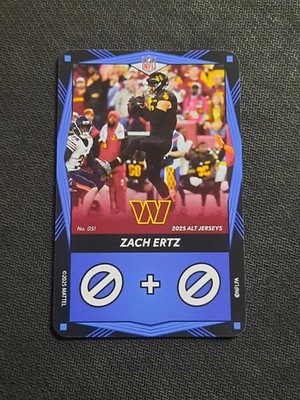 2025 UNO Elite Blue 051 Zach Ertz Washington Commanders