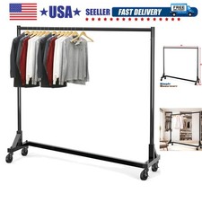 Industrial Grade Z-Base Garment Rack, 500lb Load with 62 Inches Extra Long Ba...