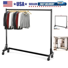 Industrial Grade Z-Base Garment Rack, 500lb Load with 62 Inches Extra Long Ba...