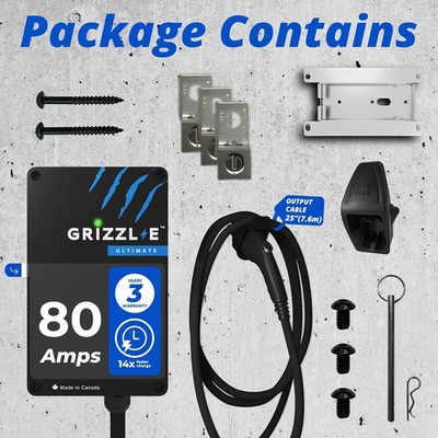 Grizzl-E Ultimate Level 2 Fastest 80A / 19.2 kW  j1772 (Black)
