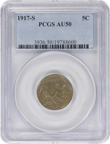 1917-S Buffalo Nickel AU50 PCGS