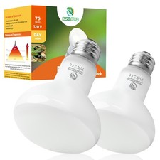 Reptile Heat Lamp Bulbs, Simulate Natural Sunlight Heat Light Bulb, 2 Pack 75...