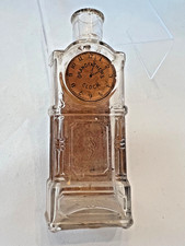 RARE FIGURAL "GRANDFATHER CLOCK" 1890'S WITH ORIGINAL  LABELS COLOGNE BOTTLE