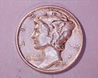 1945-D  MERCURY DIME   XF **127-6B