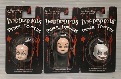 3 Living Dead Dolls Pencil Toppers Factory Sealed New Mezco Sadie Sybil Schitzo