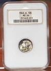 1945-D MERCURY DIME NGC MS66 443011 - OLD HOLDER