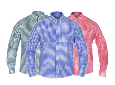 Long Full Sleeve Men Shirt Plaid Bavarian Lederhosen Oktoberfest Green Blue Red