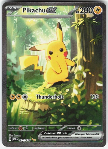 Pokemon Pikachu ex 276/217 Ascended Heroes Pokemon Holo NM