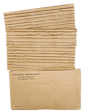 1955 Proof Set Envelope & Inserts Only (No Coins) Qty 1 Minor Writing / Marking