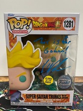 JSA Signed Eric Vale Funko Pop DBS SS Trunks w/ Sword GITD 1281 Special Edition