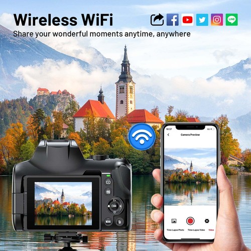 Cámara digital 72 MP, zoom óptico 12X videocámara de video vlogging 4K con pantalla de 3 pulgadas - Imagen 12 de 13
