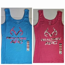 Real Tree APC Ladies Sleeveless Tank Top Teal Or Pink "You Choose" SzM (4-6) NEW