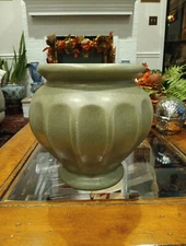 Vintage Haeger Planter Sage Green Round Pottery