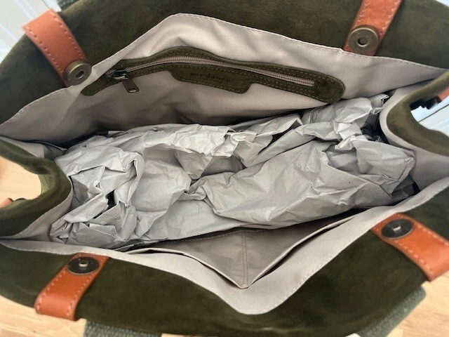 Sundance Olive Green Suede Leather Handbag Purse - Image 2 of 4