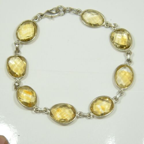 Natural Citrine Gemstone talpe Handmade Bracelet Jewelry New Year Gift - Picture 1 of 4