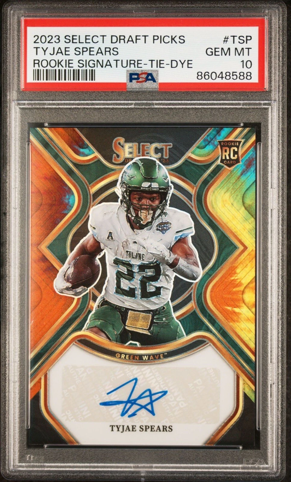 Tyjae Spears Panini Select Draft Picks Rookie Signatures #TSP Tie-Dye