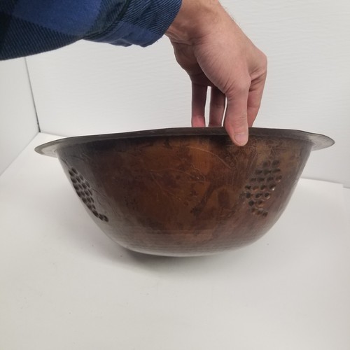 Elkay IPT 18" Round Grape Themed Copper Sink, 16" Inner, 1.5" Drain, New - Picture 3 of 8