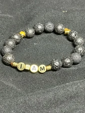 8mm Customize Black Lava Bracelet