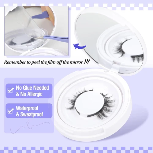 Reusable Natural Magnetic Eyelashes with Applicator No Glue Needed Lashes Kit US - Picture 10 of 16