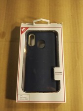 For Samsung Galaxy A20 A30  Phone protector Case blue w silver trim new 