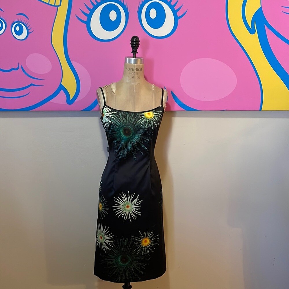 moschino green dress BOUTIQUE MOSCHINO-Color Block Blue/Green Dress – Elilhaam