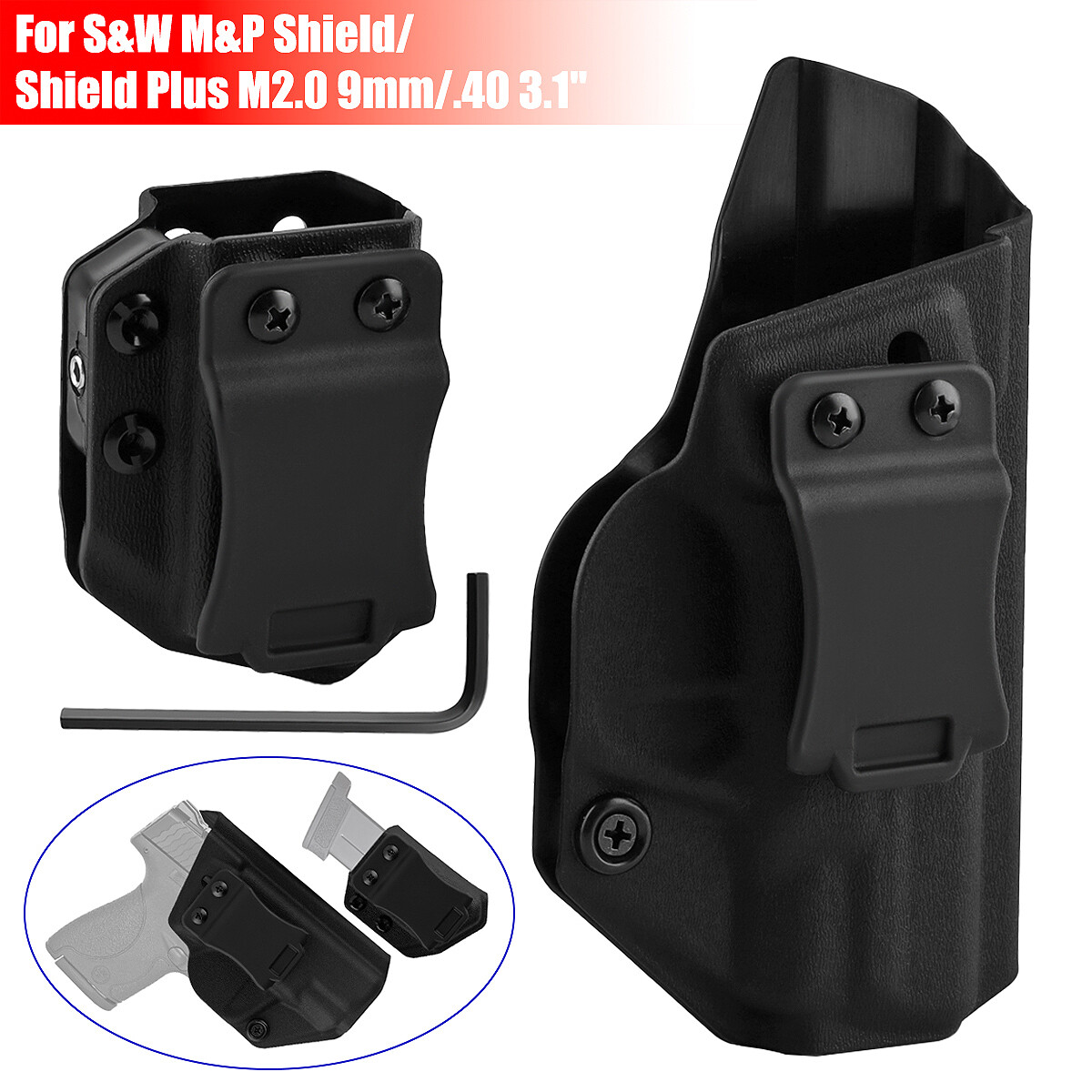 M&P Shield 9mm Holster,IWB Kydex Holster Right For S&W M&P Shield 9mm/.40 3.1