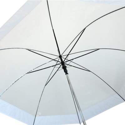 Umbrella ~Clear ~ with white ring!~48'' Across ~Rip-Resistant ~Auto Open - Light