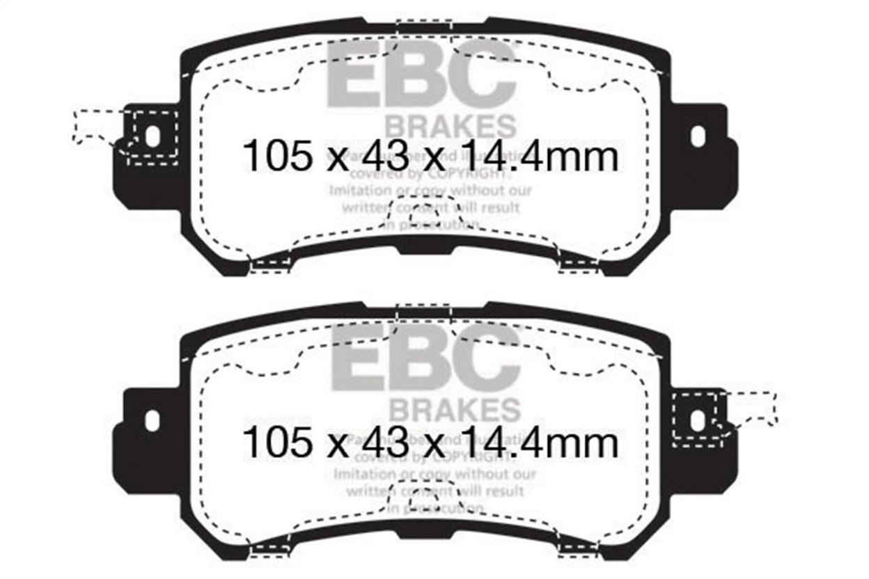 EBC Greenstuff Rear Disc Brake Pad Set FMSI D1624 for 2016+ Models