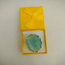 Anello regolabole pietre dure ottone dorato