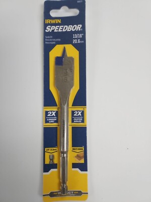 Irwin Speedbor 13/16'' X 6'' L Carbon Steel Wood Boring Bit Hex Shank 1 Pc 88813