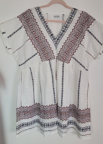 *BULE & SKY*Brand Boutique Women's Plus Size (4XL) Blouse white NWT Very Pretty♡ - Picture 2 of 5