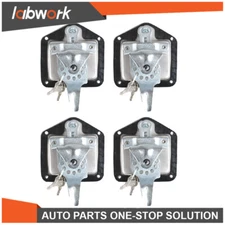 Labwork 4 x Trailer Door Latch T-Handle Lock Stainless Steel Keys For Camper RV