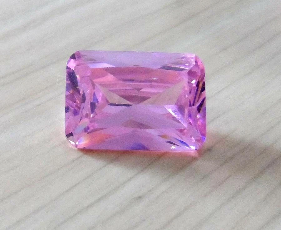 Piedra preciosa suelta 810x8 mm AAAAA hecho en laboratorio circonita cúbica zafiro rosa esmeralda corte facetado VVS Foto 2 de 3