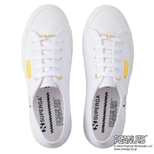 Peanuts SNOOPY X SUPERGA WHITE Canvas Shoes Unisex Lace Up