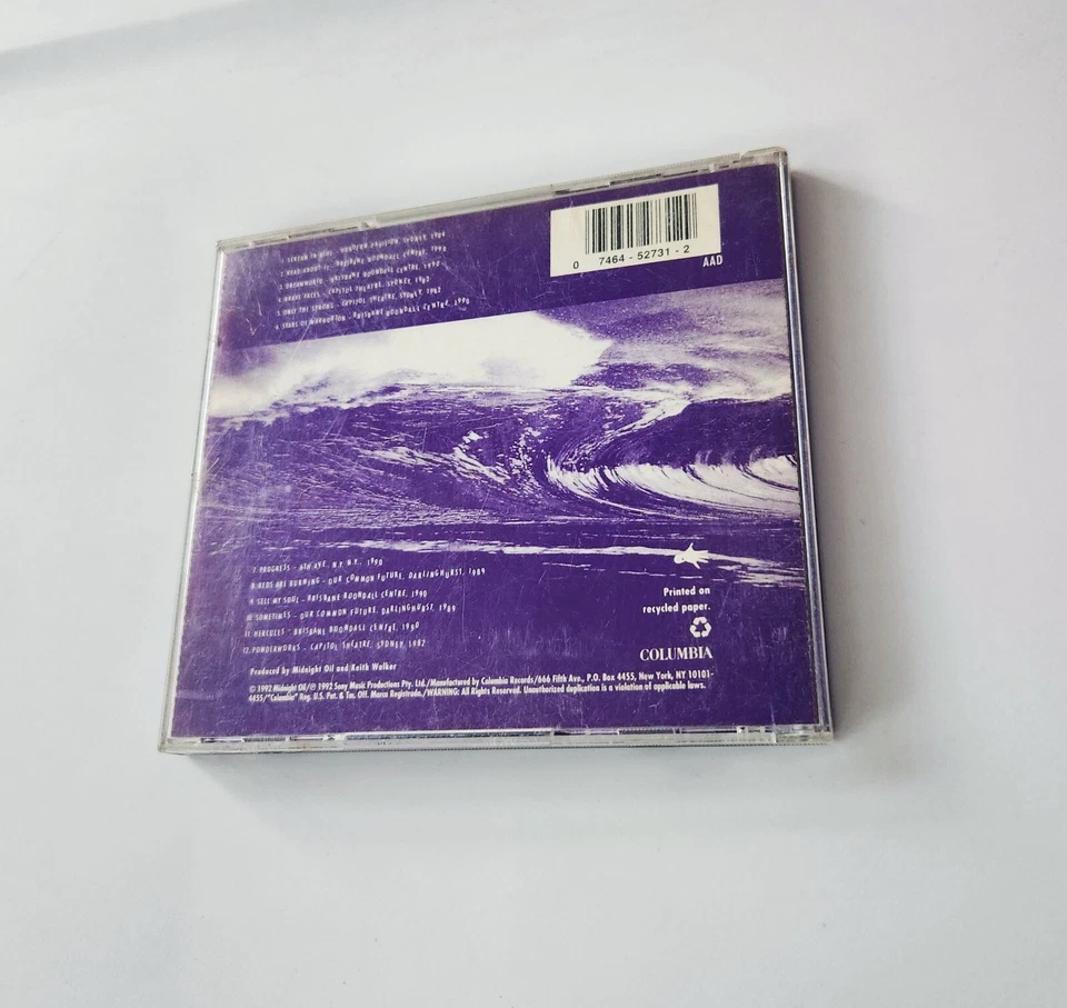 Midnight Oil Scream in Blue Live Performance CD May-1992 Columbia VTG Made in US - Imagem 4 de 4