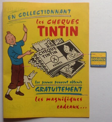 Hergé TINTIN POTALUX Lot Pub BD dépliant 4 pages + Point carton , Année 50 NEUF - Photo 1/3